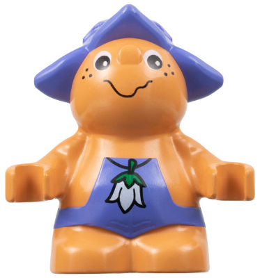 Duplo Figure Little Forest Friends, Male, Medium Violet Outfit with White Flower Pattern (Toot Bluebell) (4142321)