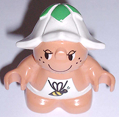 Duplo Figure Little Forest Friends, Male, White Outfit with Bee Pattern (Dozey Meadowsweet) (4142313)