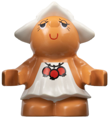 Duplo Figure Little Forest Friends, Female, White Dress with Red Berries Pattern (Dreamer Meadowsweet) (4142322)