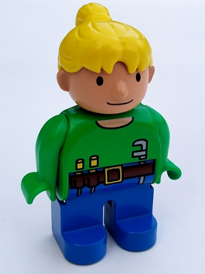 Duplo Figure, Female, Wendy in Worker Outfit, Bright Green Top (4155789)
