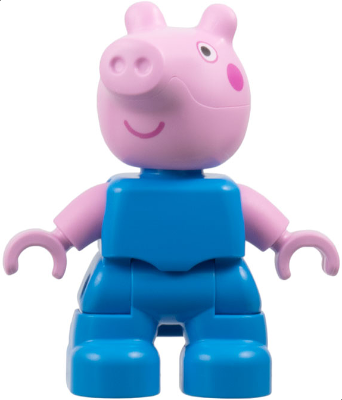 Duplo Figure Lego Ville, George Pig - Dark Azure Plain Outfit (6475099)