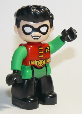 Duplo Figure Lego Ville, Robin, Black Legs