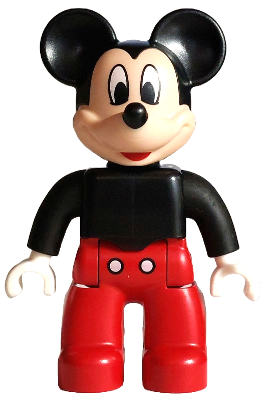 Duplo Figure Lego Ville, Mickey Mouse, Black Plain Shirt (6538278)
