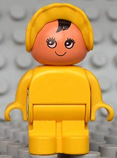 Duplo Figure, Child Type 1 Baby, Yellow Legs, Yellow Body, Yellow Bonnet