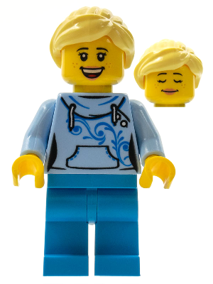 LEGOLAND Park Female with Bright Light Yellow Ponytail, Bright Light Blue Hoodie, Dark Azure Legs