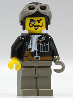 Lord Sam Sinister / Baron von Barron - Black Shirt, Dark Gray Legs, Black Aviator Cap, Dark Gray Goggles