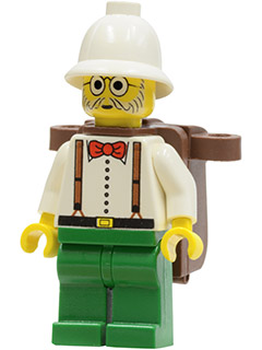 Dr. Kilroy / Dr. Charles Lightning - White Shirt and Suspenders, Green Legs, White Pith Helmet, Brown Backpack