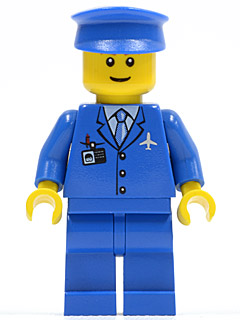 Airport - Blue 3 Button Jacket and Tie, Blue Hat, Blue Legs (Undetermined Eyebrows)