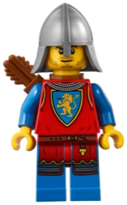 Medieval Seaside Market Lion Knight Archer - Male, Flat Silver Neck Protector, Quiver