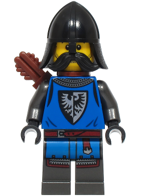 Black Falcon Archer - Male, Pearl Dark Gray Detailed Legs, Black Helmet with Neck Protector, Moustache, Quiver