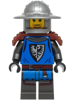 Black Falcon - Male, Pearl Dark Gray Detailed Legs, Flat Silver Helmet with Broad Brim, Reddish Brown Spiked Shoulder Pads