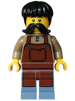 Pirate - Male, Reddish Brown Apron, Black Hair and Moustache