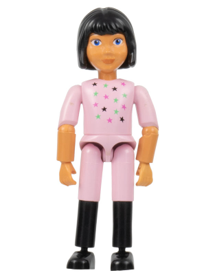 Belville Female - Pink Shorts, Black Boots Pattern, Pink Shirt with Stars, Black Hair (4106875)
