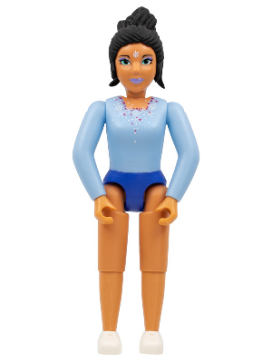 Belville Female, Adult Woman (Snow Queen) - Bright Light Blue Top, Black Hair, White Shoes (4245142)