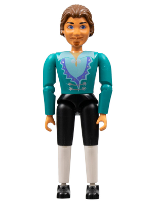 Belville Male - King with White and Black Pants, Dark Turquoise Shirt, Brown Hair (4163794)