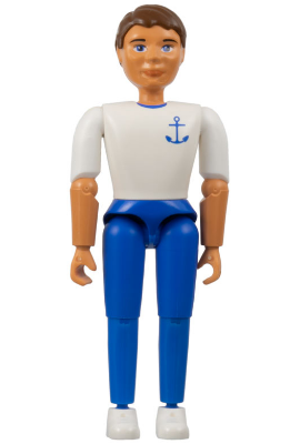 Belville Male - Brown Hair, White Shirt with Anchor Pattern, Blue Pants, White Shoes