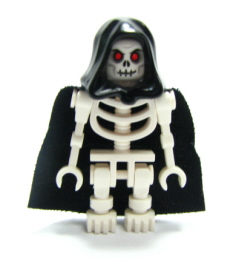 Fantasy Era - Skeleton Warrior 6, White, Black Hood and Cape