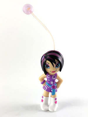Clikits Figure Star -  Black Hair Streaked with Purple, Purple Dress with Sash, White Boots (4240063)