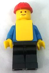 Shirt with 6 Buttons - Blue, Black Legs, Red Construction Helmet, Yellow Vest