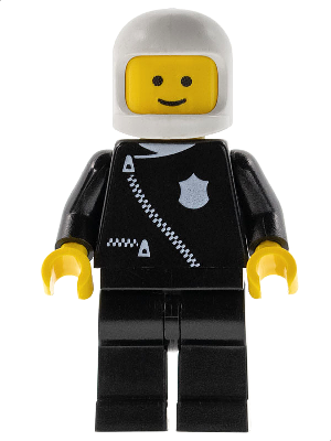 Police - Zipper with Badge, Black Legs, White Classic Helmet
