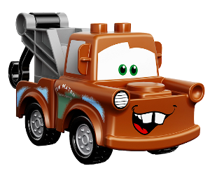 Duplo Tow Mater - Light Bluish Gray Hook Base, Silver Wheels