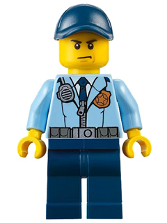 Police - City Officer, Jacket with Dark Blue Tie and Gold Badge, Dark Blue Legs, Dark Blue Cap
