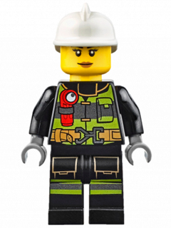 Fire - Reflective Stripes with Utility Belt and Flashlight, White Fire Helmet, Nougat Lips
