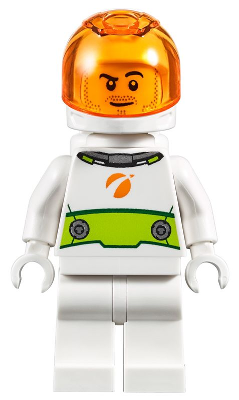 Astronaut - Male, White Spacesuit with Lime Belt, Trans-Orange Visor, Stubble and Smirk
