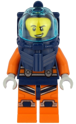 Deep Sea Diver - Male, Dark Blue Helmet, Lopsided Grin