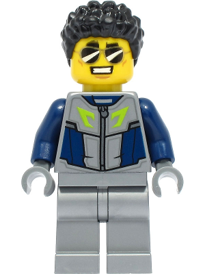 Duke DeTain - Stuntz Driver, Dark Blue and Flat Silver Racing  Suit