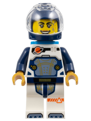 Astronaut - Female, White Spacesuit with Dark Blue Arms, Dark Blue Helmet, Trans-Clear Visor, Dark Azure Jet Pack
