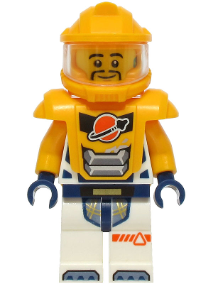 Astronaut - Male, White Spacesuit with Bright Light Orange Arms, Bright Light Orange Helmet, Trans-Clear Visor, Bright Light Orange Armor