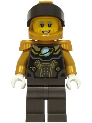 Astronaut - Male, Pearl Dark Gray and Pearl Gold Spacesuit, Pearl Gold Helmet, Black Visor, Pearl Gold Epaulettes