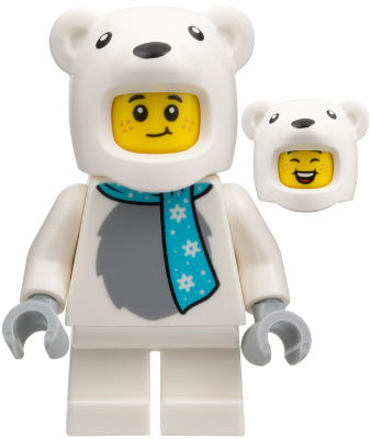 Child - Boy, Polar Bear Costume, Medium Azure Scarf