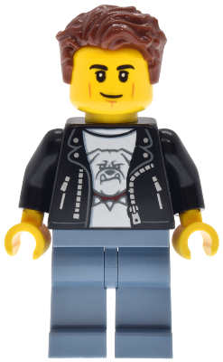 Hot Rod Driver - Male, Black Leather Jacket, Sand Blue Legs, Reddish Brown Hair