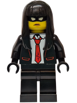 Police - City Bandit Crook Female, Black Tuxedo with Red Tie, Black Legs, Black Long Hair