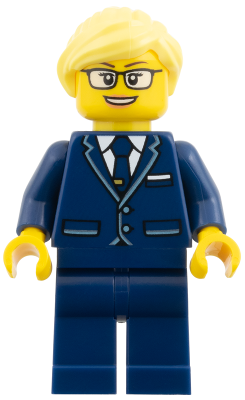 Passenger Plane Pilot - Female, Dark Blue Suit with Tie, Bright Light Yellow Ponytail
