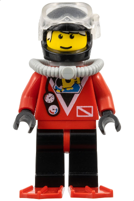 Divers - Red Diver 2, Black Legs with Red Hips, Black Helmet, Red Flippers