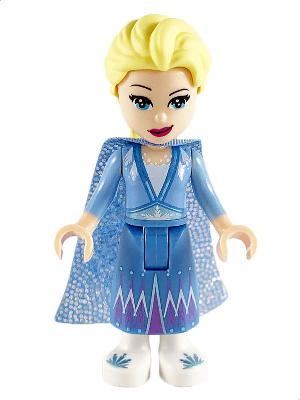 Elsa - Glitter Cape with Two Tails, Medium Blue Skirt with White Shoes, Lopsided Grin