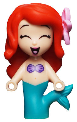 Ariel, Mermaid (Light Nougat) - Micro Doll, Bright Pink Flower, Closed Eyes