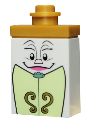 Wardrobe - Printed Brick 1 x 2 x 2, Pearl Gold Top