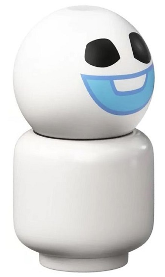 Snowgie - Bright Light Blue Smile, Minifigure Head Body