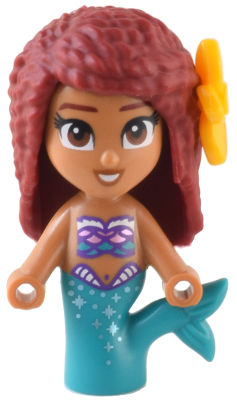 Ariel, Mermaid (Medium Nougat) - Micro Doll, Bright Light Orange Flower
