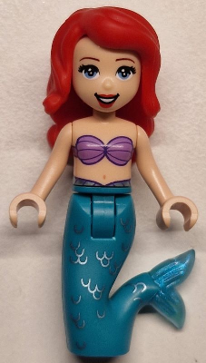 Ariel, Mermaid (Light Nougat) - Medium Lavender Shell Bra Top, Dark Turquoise Tail, Medium Blue Eyes