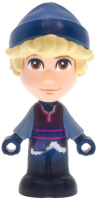 Kristoff - Micro Doll, Dark Brown Shirt, Dark Blue Shorts and Beanie, Closed Mouth Grin