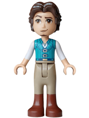 Flynn Rider (Medium Tan) - Mini Doll, Dark Turquoise Vest, Thin Hinge