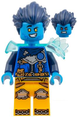 Logan - Trans-Light Blue Shoulder Armor, Bright Light Orange Legs