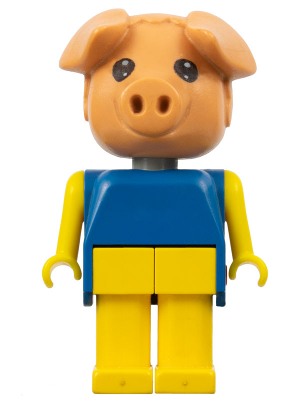 Fabuland Pig - Percy Pig, Yellow Legs and Arms, Blue Top