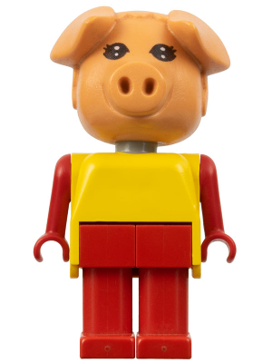 Fabuland Pig - Patricia Piglet (Pat), Red Legs, Yellow Top
