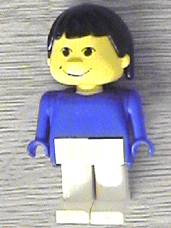 Basic Figure Human Girl Blue, White Legs, Black Hair